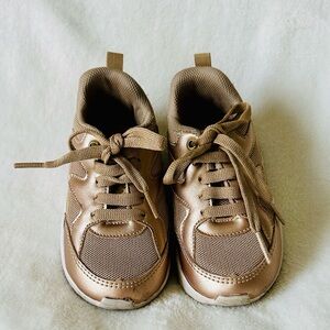 Kids Metallic Gold Sneakers - Comfortable Casual Shoes